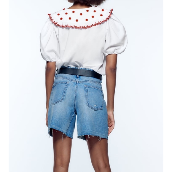 Zara Peter Pan Collar Puffy Sleeves - Picture 2 of 7